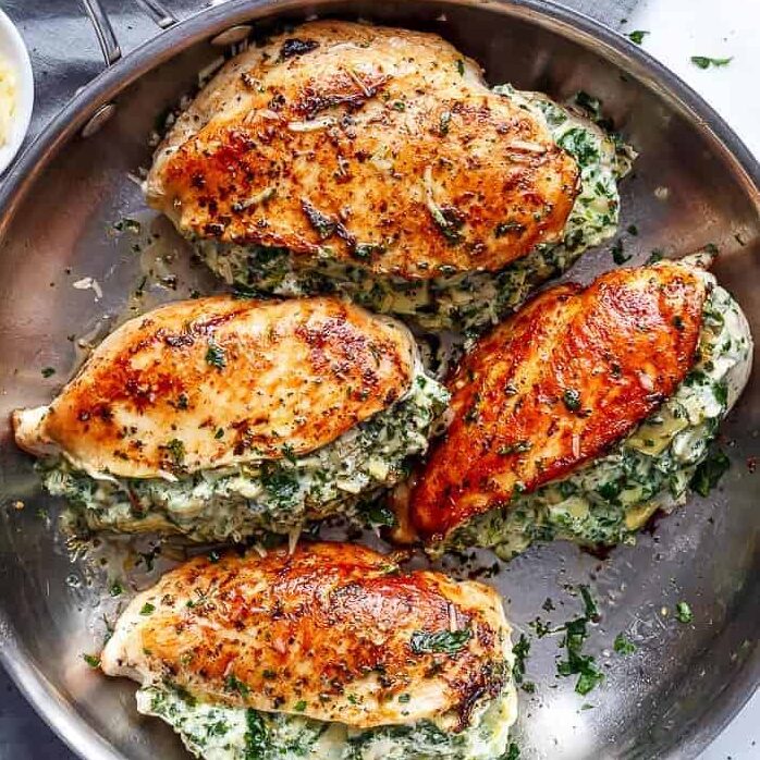 Best Spinach Artichoke Stuffed Chicken - 5* trending recipes with videos