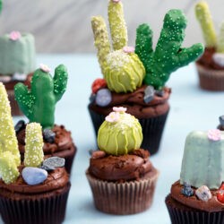 Chocolate Cactus Cupcakes 4-Ways