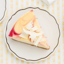 White Chocolate Cheesecake with Raspberry Swirl