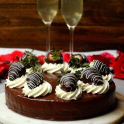 Chocolate Covered Strawberry Mousse Cake