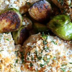Garlic Parmesan Chicken with Brussels Sprouts