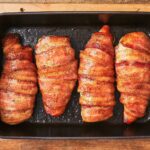 Pepper Glazed Bacon Wrapped Chicken