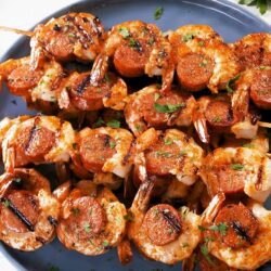Cajun Butter Shrimp & Sausage Skewers
