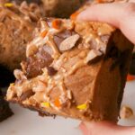 Peanut Butter Cookie–Stuffed Brownies