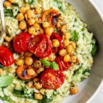 Pesto Risotto, Roasted Tomatoes & Chickpeas