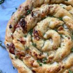 Blue Cheese, Walnut and Thyme Pull Apart Puff Pastry Twirl