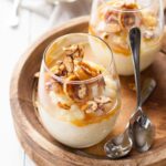 Toffee Banana White Chocolate Rice Pudding w/ Candied Almonds