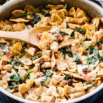 One Pot Creamy Sun Dried Tomato and Spinach Pasta with Chicken