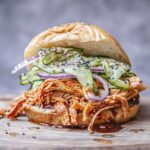 Pickled BBQ Pulled Chicken Burger