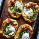 Asparagus Tart with Whipped Feta and Poached Eggs