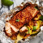 Grilled Honey-Chipotle Salmon Foil Packets with Summer Squash