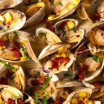 Steamed Clams with Bacon, Corn, and Basil
