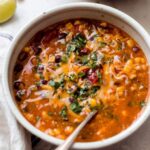 Easy Cheesy Bean and Rice Enchilada Soup