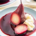 Red Wine Poached Pears
